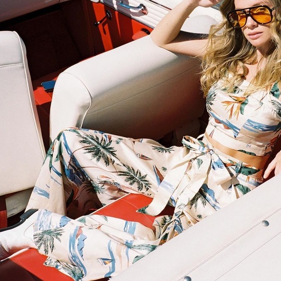 NWT The Games We Play Paradise Silk High Waisted Pants - Picture 2 of 8